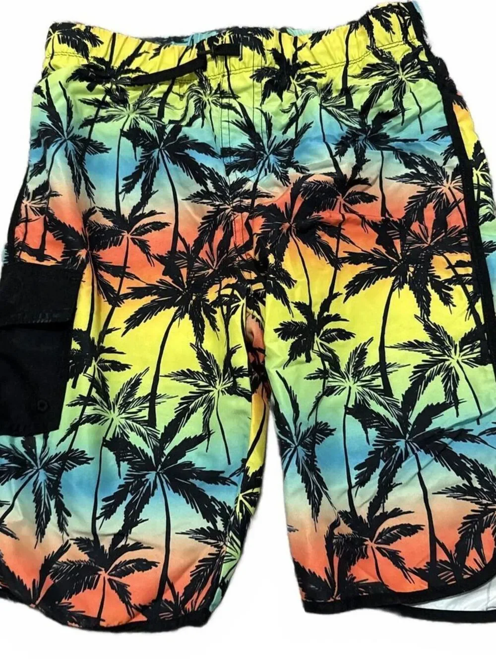 Fabkids Palm Tree Swim Trunks - Boys Large